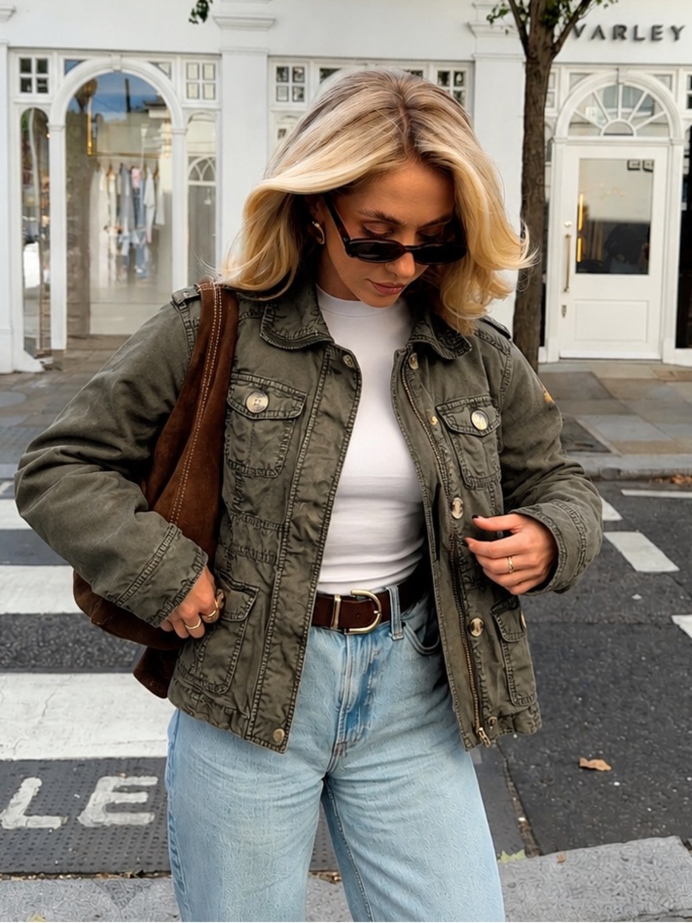 Utility Grunge Olive Military Jacket Gorpcore Streetwear